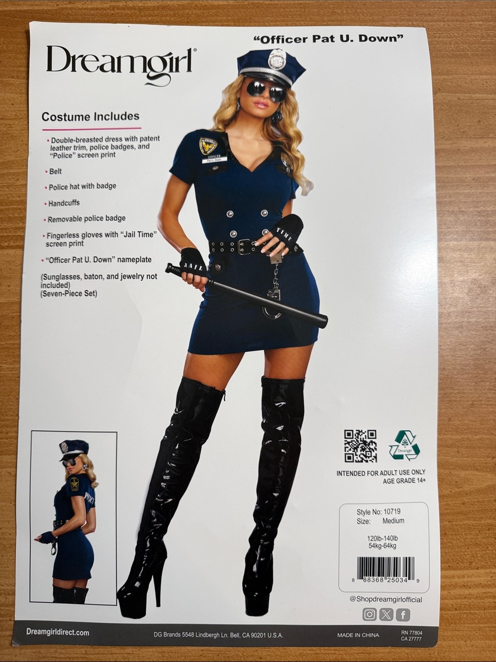 Dreamgirl Navy Police Officer Costume